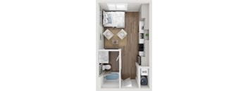 Oxygen Micro Floor Plan at SevenO2 Main Apartments, Salt Lake City
