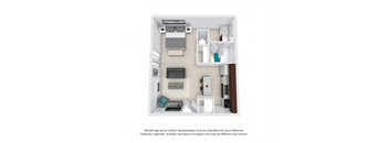 Studio Floor Plan at AVIA Apartments at 110th Street, Overland Park, KS, 66211