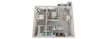 2 bed 2 bath income restricted floor plan at Wilmington Flats Apartments in Salt Lake City UT featuring an open concept layout modern kitchen spacious bedrooms two full bathrooms