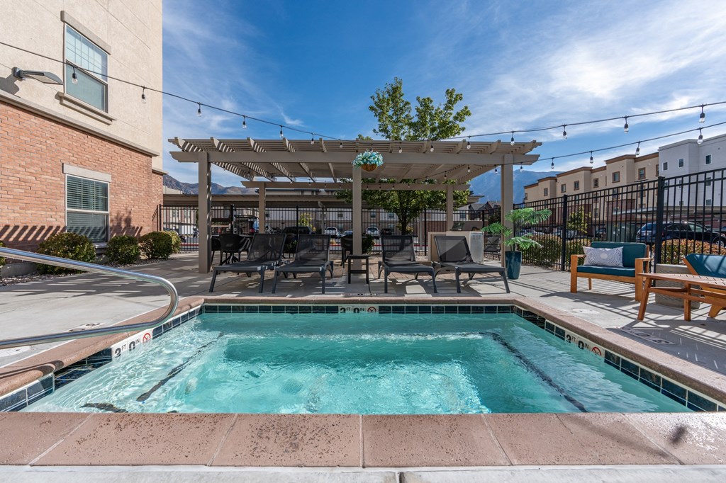 our apartments have a resort style pool and patioat The View on 20th, Ogden
