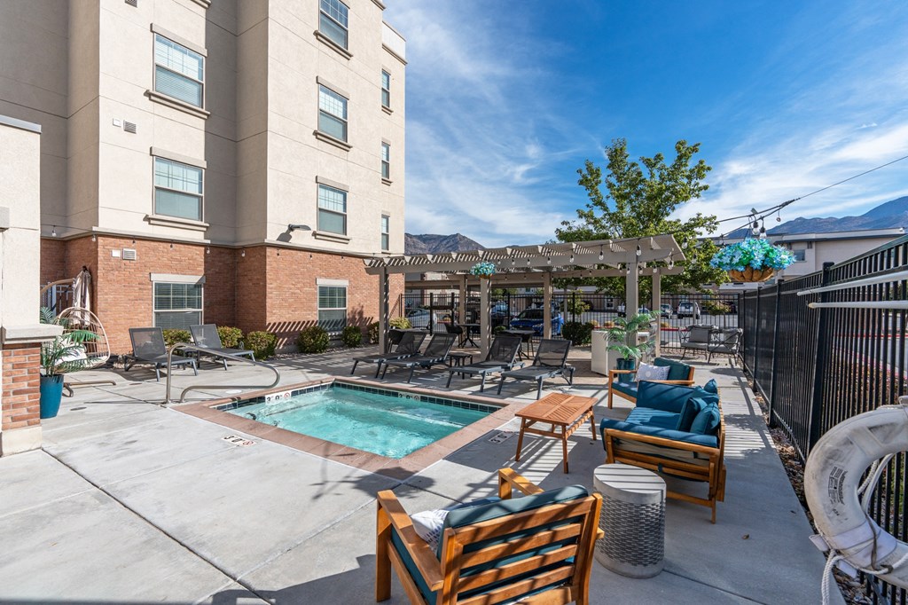 our apartments have a resort style pool and patioat The View on 20th, Ogden, UT, 84401
