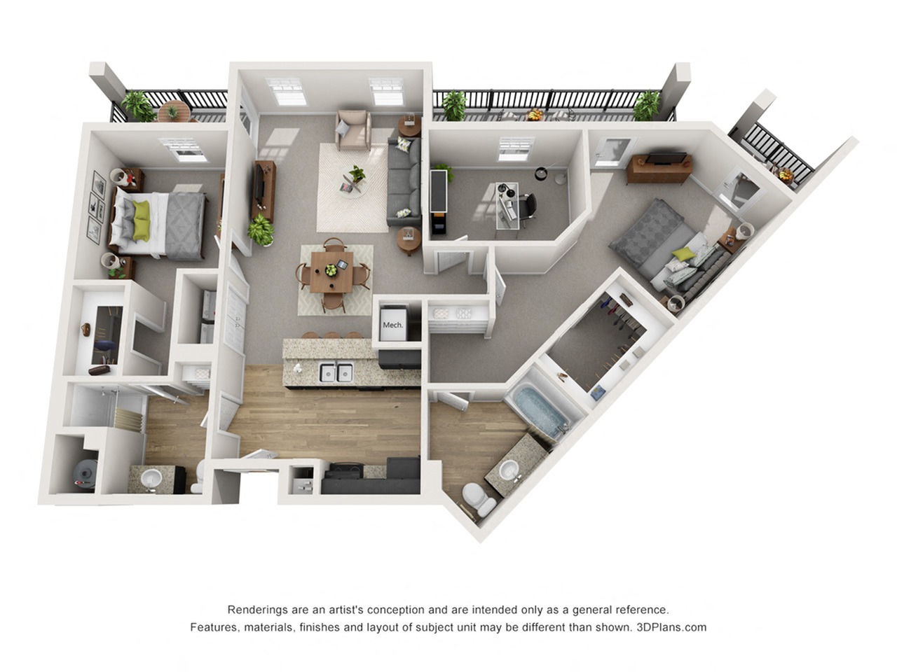2 bedroom 2 bath Floorplan at The View on 20th, Ogden, 84401