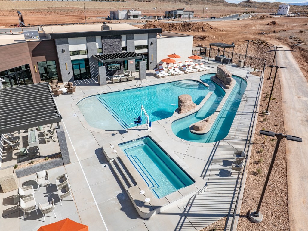 Drone Pool View at The Vue At Desert Color, St. George, UT