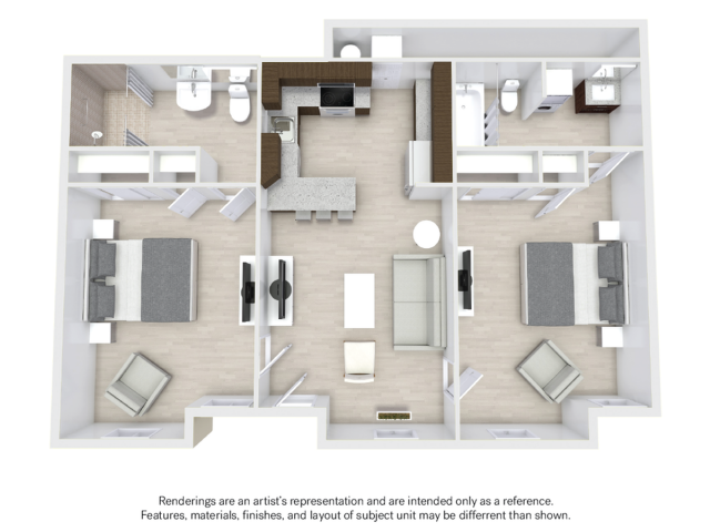 2Bedroom Floor Plan at Avia Apartments at Reedy Creek, Kissimmee, 34747