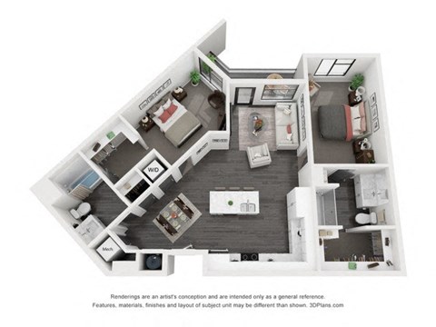 2 Bedroom 2 Bathroom at The Flats at Riverwoods, Provo, 84604