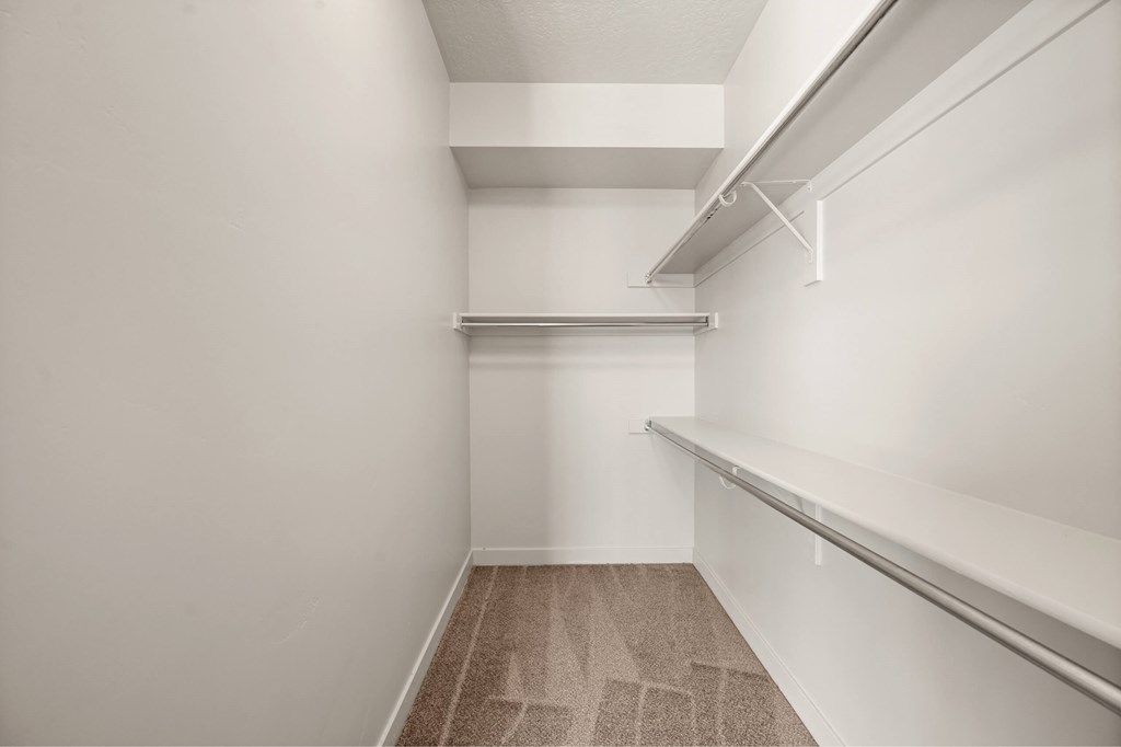 a spacious walk in closet at the casey, 2100 delgany, co at Wilmington Flats Apartments, Salt Lake City, UT, 84106