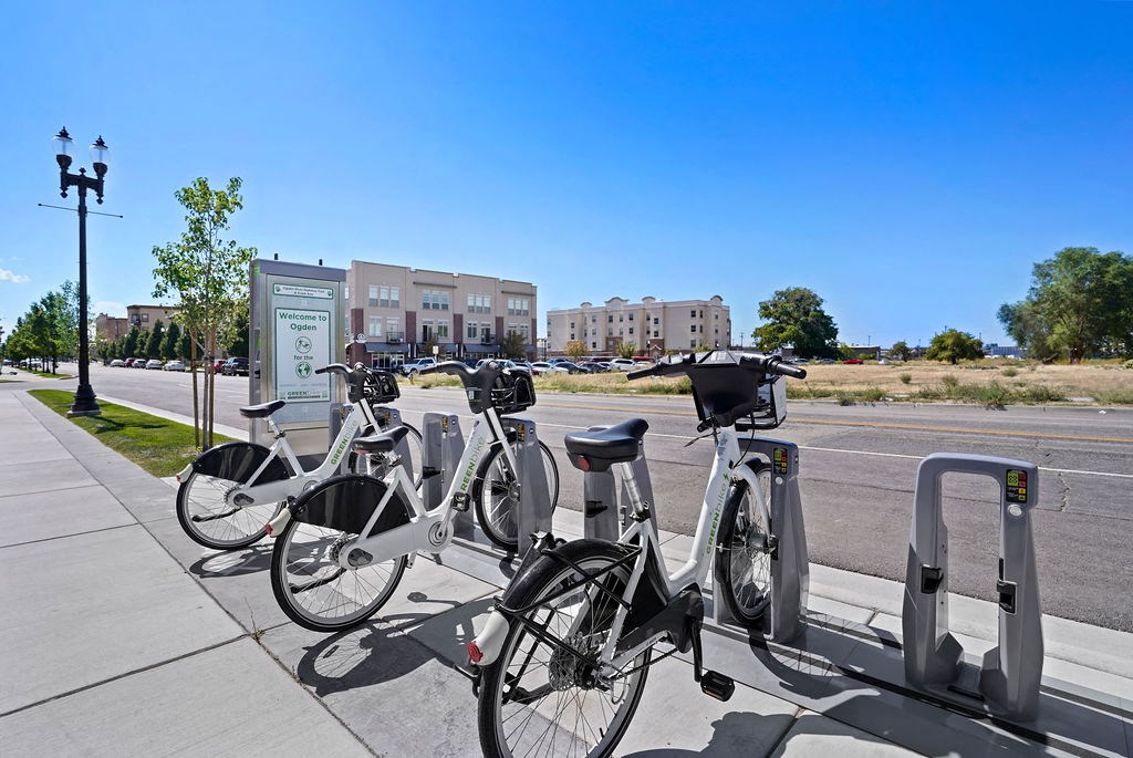 a group of bikes parked on the side of a road at The View on 20th, Ogden, Utah