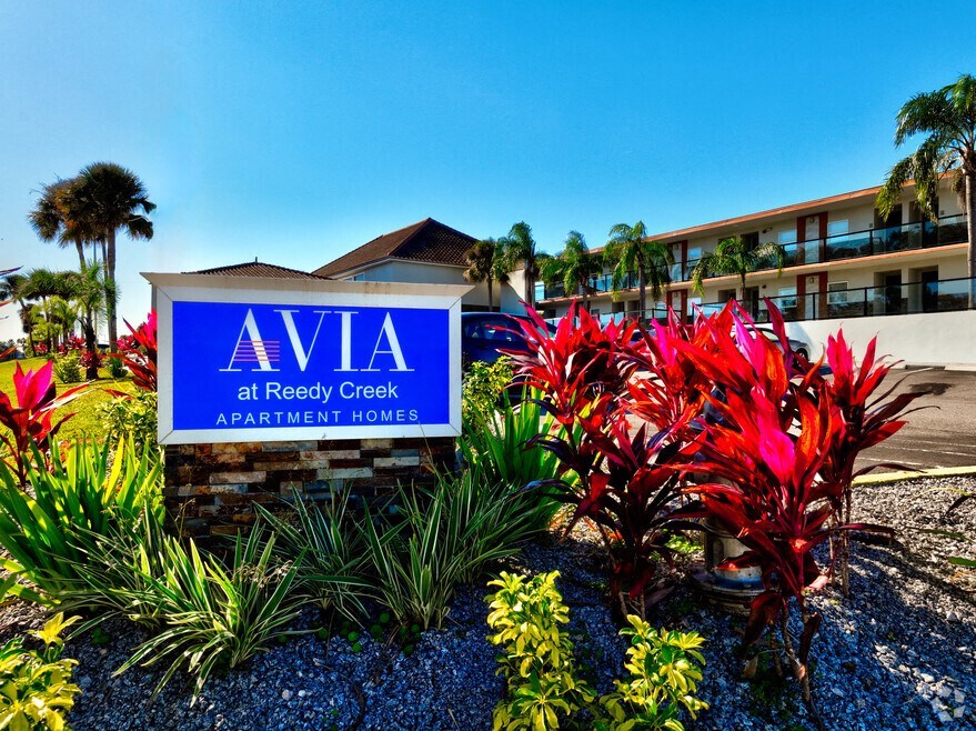 ava at rocky creek apartments sign in front of the building