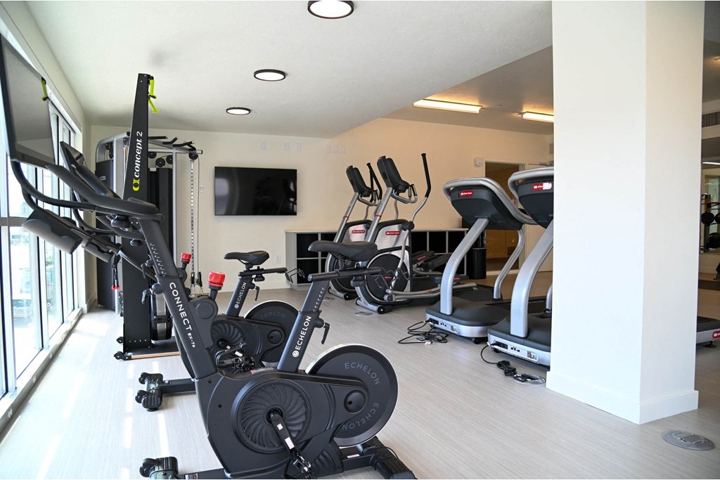 gym cardio area at Paperbox Lofts, Utah, 84101