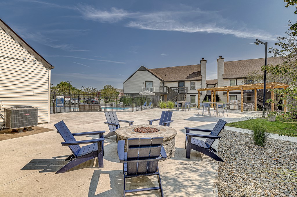 exterior seating area vlose up