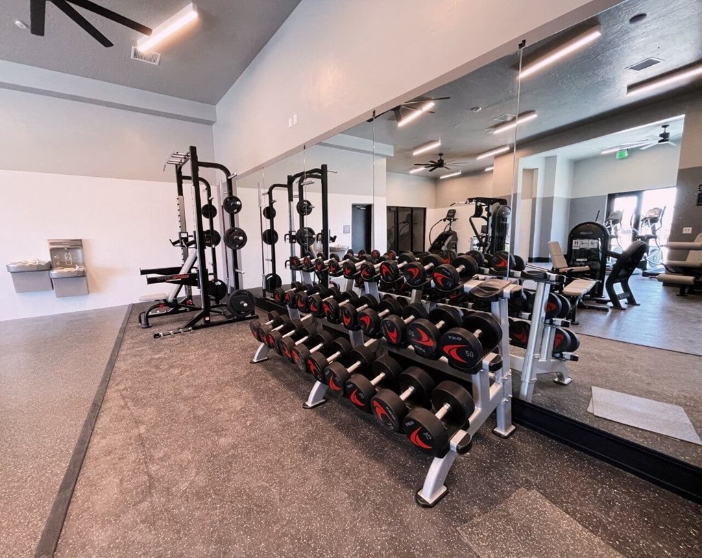 gym weights at SevenO2 Main Apartments, Salt Lake City