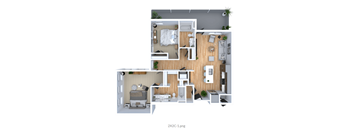 2B2B Floor Plan at Solhavn Apartments, American Fork, Utah