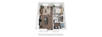 1B2 Floor Plan at The Revival, Salt Lake City, Utah