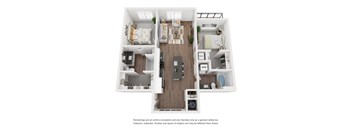 2BE Floor Plan at The Revival, Salt Lake City, Utah