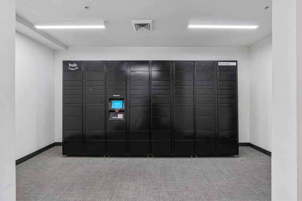 package lockers at The Flats at Riverwoods, Provo, Utah