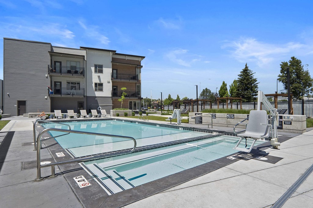 the enclave at homecoming terra vista heated pool at The Flats at Riverwoods, Provo