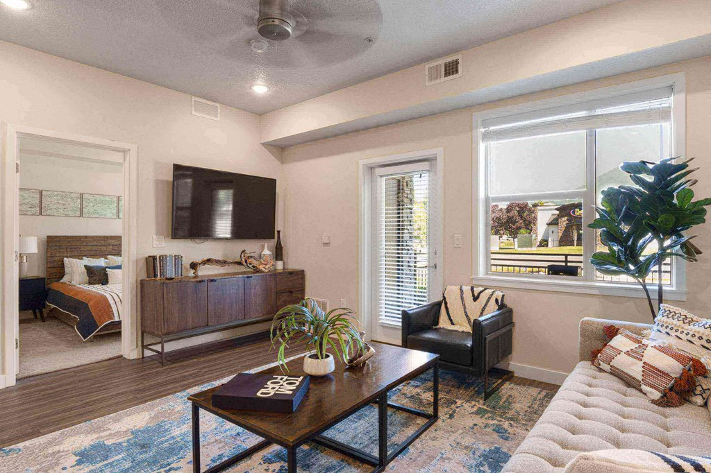 living room at The Flats at Riverwoods, Utah