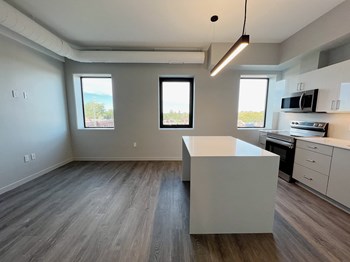 Kitchen & Living space Open concept kitchen and living space with large windows - Photo Gallery 6