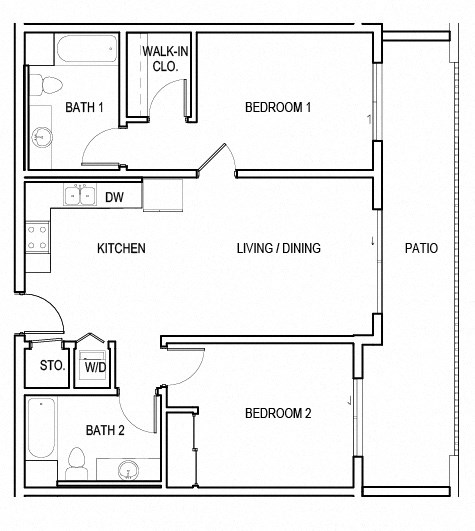 a floor plan of a house with a bedroom and a living room