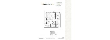 A floor plan for a suite in a building called Harrison.