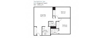 Two Bedroom, Two Bath