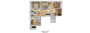 Wilson Court Two Bedroom Floor Plan