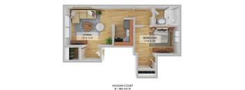 Wilson Court Jr One Bedroom Floor Plan