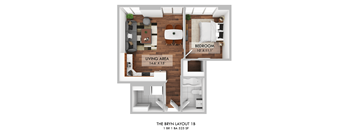 The Bryn One Bedroom Floor Plan