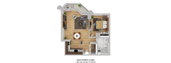 2555 North Clark Layout 3 Floor Plan
