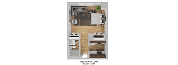 2555 North Clark Studio Floor Plan