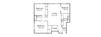 3 Bedroom Floor Plan