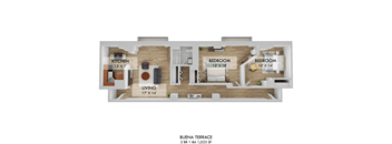 Buena Terrace Two Bedroom Floor Plan