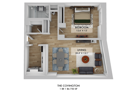 The Covington One Bedroom Floor Plan