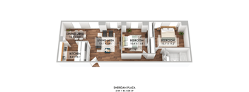 Sheridan Plaza Two Bedroom Floor Plan