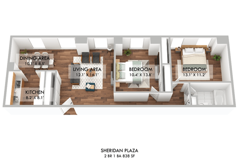 Sheridan Plaza Two Bedroom Floor Plan