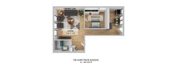 Harry Frank Building One Bedroom Floor Plan
