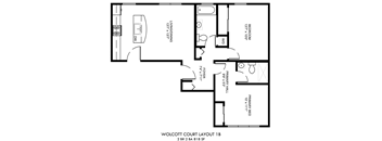 Wolcott Court 2 Bedroom Floor Plan
