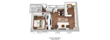 Uptown Regency One Bedroom Floor Plan