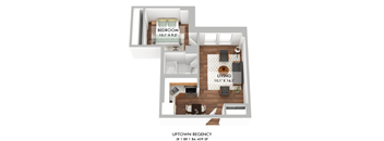 Uptown Regency Jr. One Bedroom Floor Plan