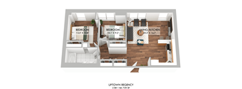Uptown Regency Two Bedroom Floor Plan