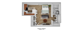 Oakdale Terrace Studio Floor Plan