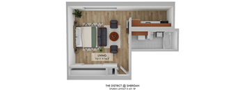 The District Studio Layout 5 Floor Plan