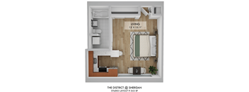 The District Studio Layout 9 Floor Plan