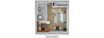 The District Studio Layout 10 Floor Plan