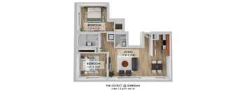 The District Two Bedroom Floor Plan