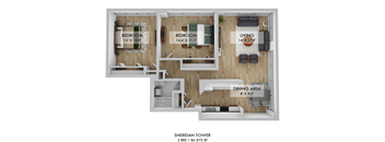 Sheridan Tower Two Bedroom Floor Plan