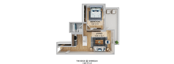 The Edge One Bedroom Floor Plan