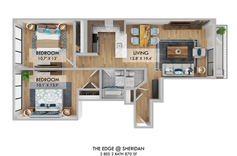 The Edge Two Bedroom Floor Plan