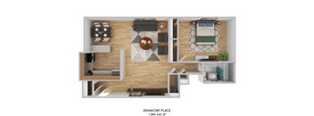 Kenmore Place One Bedroom Floor Plan