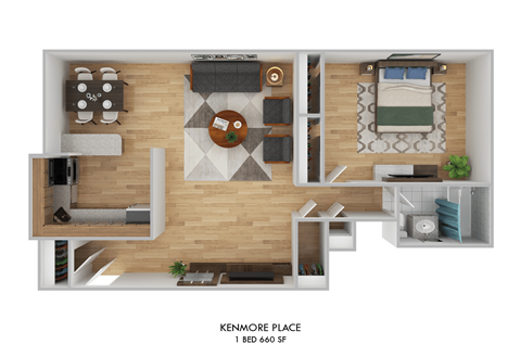 Kenmore Place One Bedroom Floor Plan
